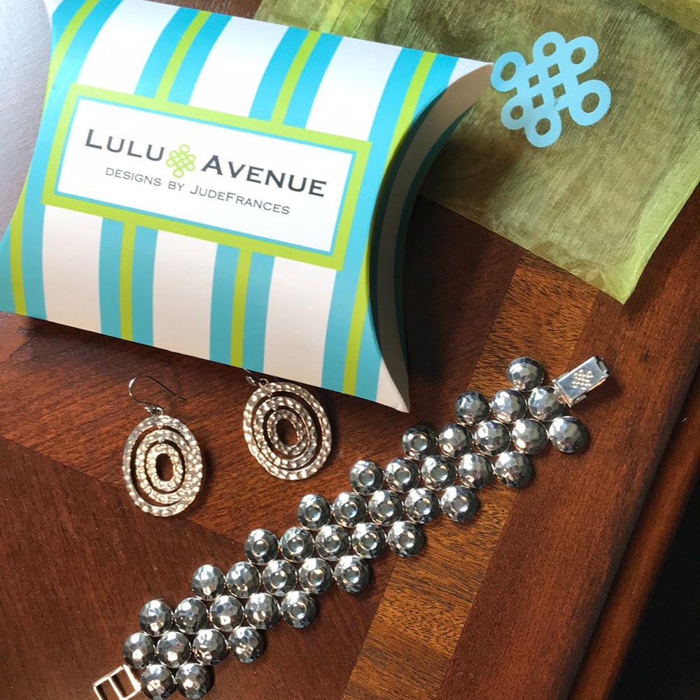 Lulu Avenue Silver Bracelet and Earrings